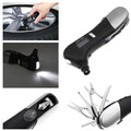 In 1 Flashlight Auto Emergency Digital Car Safety Hammer Multifunction Tire Gauge Tool