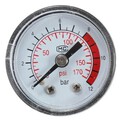 Black Round Compressor Gauge Air Pressure Plastic Shell PSI Bar