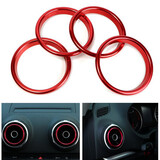 Outlet Circle Red 4pcs Bright Air Conditioner Audi A3 Decorative Rings