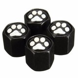 Footprint Caps Black Covers Stem Aluminum Alloy Wheel Tire Valve 4pcs Pattern Car