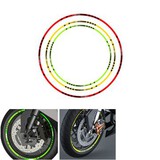 Motorcycle Car Sticker Reflective Green Wheel Rim Universal Bike Decals Tape Stripe Red Yellow