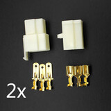 2 X Motorcycle Scooter Terminal Male Female 3 Way Connectors 6.3mm