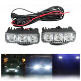 Kit Truck Car Running Bright White Light Driving Lamp Daylight 2Pcs 3 Led