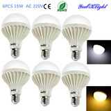220v Globe Bulbs 15w E27 6pcs Smd Led 1000lm