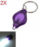 Mini LED Light Camping Hiking Purple Torch Key Keychain Flashlight