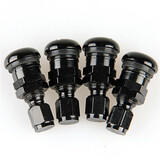 Metal Tire Valve Stem Caps Alloy 4pcs Wheel Air Aluminium Covers Black Styling