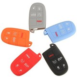 Silicone Jeep Button Remote Fob Shell Fiat Car Key Case Cover Chrysler Dodge