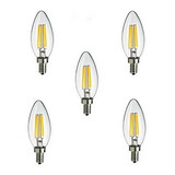 4w Edison Filament 5pcs Led Degree Candle Bulb Warm 400lm E14