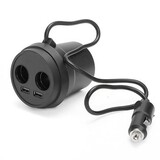 Stand USB Charging Dual Charger Mount Socket Car Cup Holder Power Supply Adapter