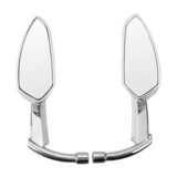 Rear Chromed Heritage CNC Dyna Softail Sportster 8MM 10MM Review Blade Mirrors For Harley