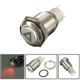 Emergency Metal Flashlightt Push Button Switch Red LED 16mm Hazard Warning