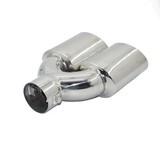 Universal Tail Pipe 60mm Chrome Stainless Steel Tips Dual Car Exhaust