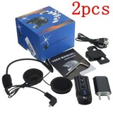 Motorcycle Helmet Intercom Headset 2Pcs FM Radio BT Interphone with Bluetooth Function 1000m