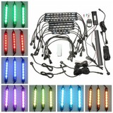 Motorcycle Auto Flexible Neon ATV 10pcs Strip Light Kit Waterproof RGB LED