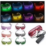 EL Wire Neon LED Light Shaped Shutter Glasses Fashionable Costume Party