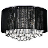 Luxury Chandelier Ceiling Black Crystal Drop