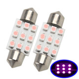 36MM Pink 9 LED Car Light Bulb Pair