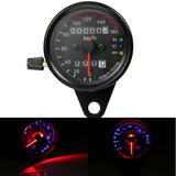 Universal Motorcycle Odometer LED Backlight Dual Mileage Speedometer Gauge Signal