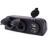 Two USB Car Charger Waterproof Universal Holes 12-24V Car Cigarette Lighter Socket with