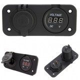 Digital Voltmeter 12V Cigarette Lighter Socket Plug Panel Car Auto Motorcycle Outlet