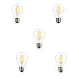 Ac85-265v E27 5pcs Color Edison Filament Light Led  600lm 6w Cool White Filament Lamp Degree Warm