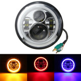 7Inch Round Signal Lamp Headlight For Harley Jeep Beam LED DRL Hi Lo Halo