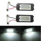 Pair White BMW MINI Cooper 18SMD LED License Plate Light Lamp R57