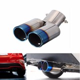 Ford Muffler Exhaust Pipe Tail Honda Twin Tip Curved KIA Universal Grilled Blue Double