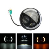 H4 Plug Headlight High Low Beam Motorcycle Round Headlamp DRL 7 Inch LED Projector