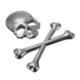 Bone Car 3D Skeleton Skull Logo Emblem Badge Metal Sticker Decal