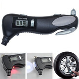 Multi Function Flashlight Tool with Safety Hammer Digital Tire Pressure Gauge Car