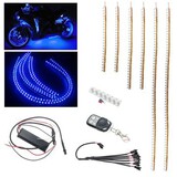 Lights Flexible Strip Blue LED Waterproof Remote Control Motorcycle Engine