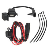 USB 2.1A Kit SAE USB Charger Inline Motorcycle Waterproof Fuse Cable Adapter