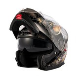 Dual Lens Motocross Motorcycle Full Face Helmet Racing LS2 Anti-Fog