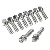 Steel VW GOLF 19mm Vehicle A6 S3 10pcs HEX 40mm M14 Screw Wheel Seat Audi A3 A4 Bolts