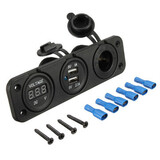 digital Voltmeter Cigarette Lighter Sockets Dual USB Adapter Charger