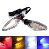 12V Motorcycle 4 Colors LED Turn Signal Light Carbon Style
