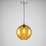 Bubble Design Glass Amber Modern Round Pendant Light