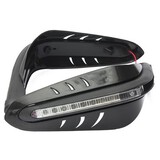 Black DRL Motorcycle Protective Hand Guards Brush 12V LED Indicator Light