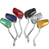 Hand 8mm Motorcycle Skeleton Skull Rear View Side Mirrors Universal 6 Colors