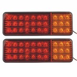 Warning Light Lamp Brake Stop Tail Red Yellow Vehicle Car Truck 30 LED 2Pcs Rear