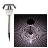 Solar Lawn Light Stainless Steel Pathway Whte 1-led Garden Lamp