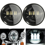 4.5 Inch Headlight Black 2Pcs Harley Motorcycle Passing 6000K LED Spot Fog