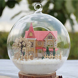 Wood Toy Led Hut House Glass Including