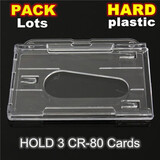 Multi Hard Holder Horizontal Plastic Clear Transparent Badge
