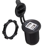 Charger Adapter Motorcycle Cigarette Lighter Power Dual USB Socket