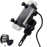 Phone GPS Holder Inch Motorcycle USB Charger Power Outlet Socket 12V-30V