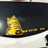 Decals 3D Tail Rear Window Wiper Reflective Moving Car Stickers Cartoon Cat