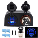 4.2A Dual USB Adapter Cigarette Car Charger with Socket Car Cigarette Lighter