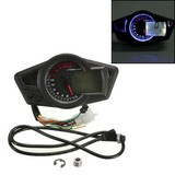 Motorcycle LCD MPH Adjust Speedometer Tachometer Size KMH Odometer Tire